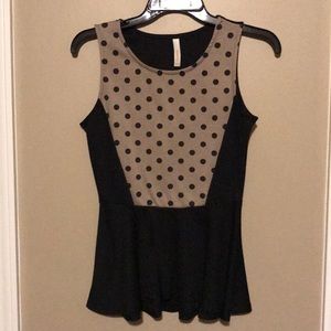 Polka Dot Peplum Top